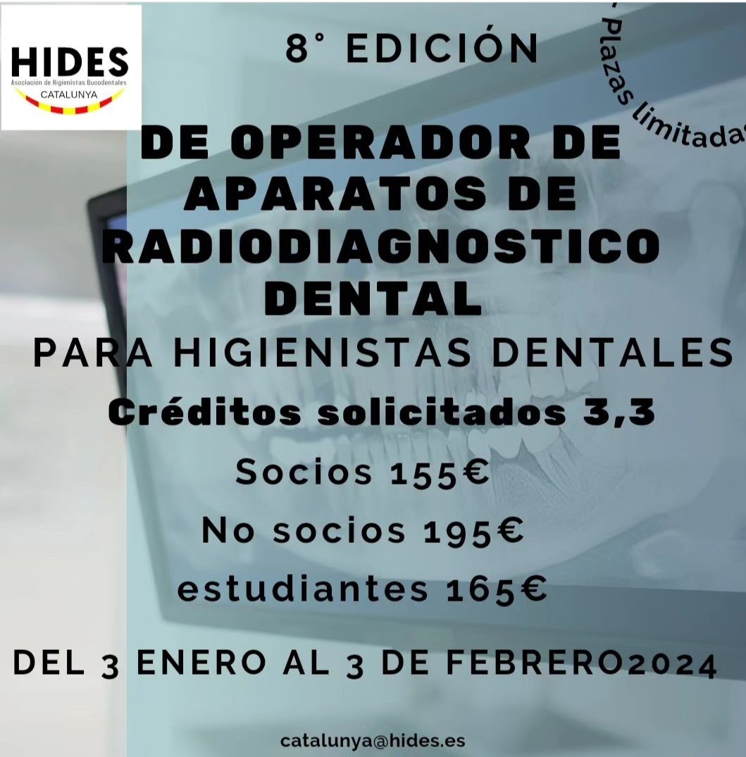 Curso operador rayos homologado para higienistas. Teoría online