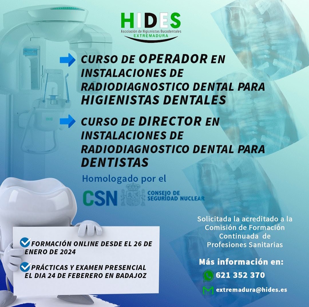 curso de director de instalaciones radiodiagnostico dental en Badajoz 2024