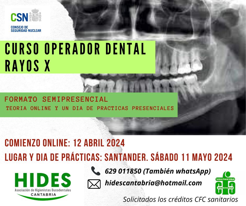 curso operador dental para higienistas con teoria online. homologado.