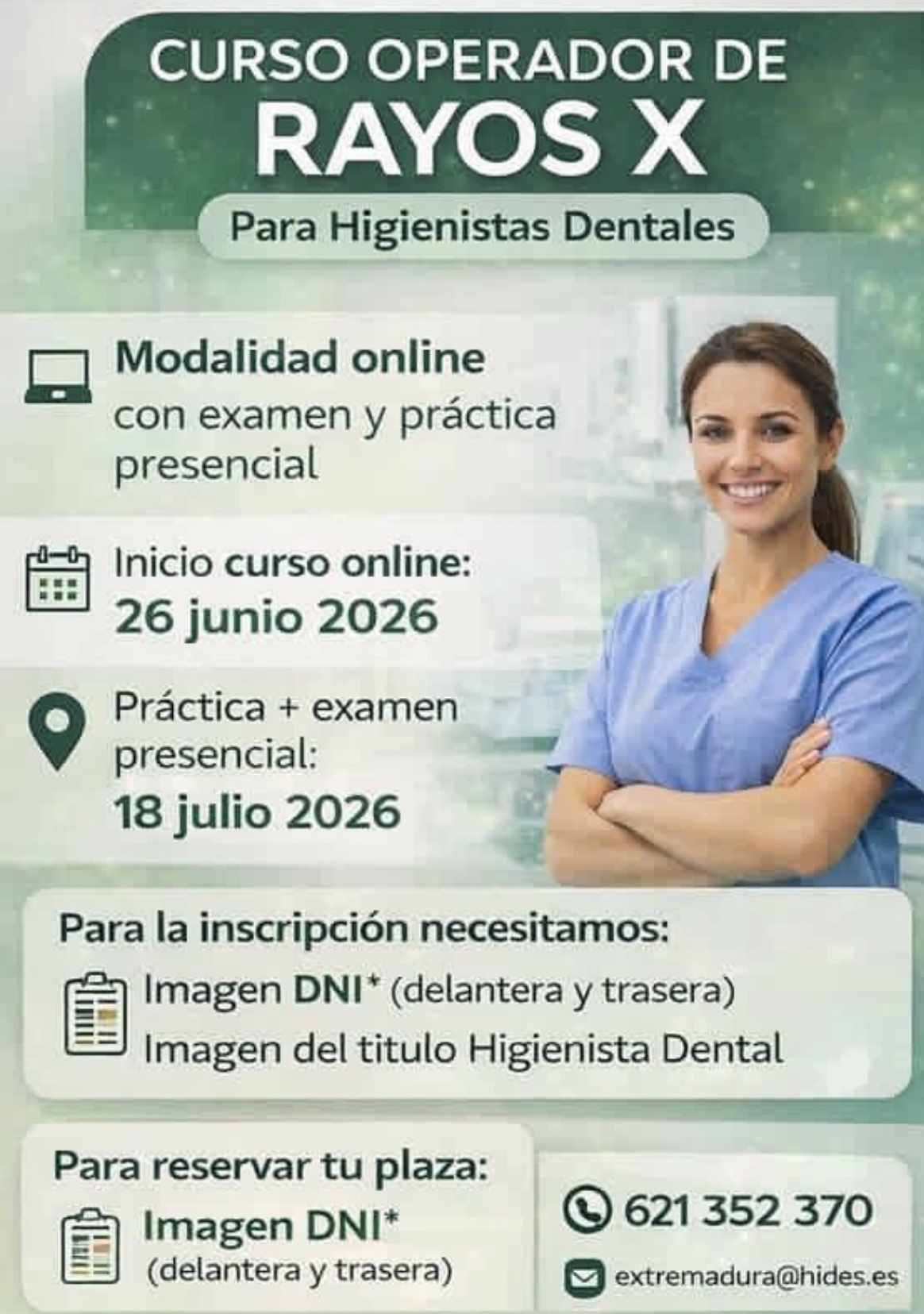 curso operador dental rayos X